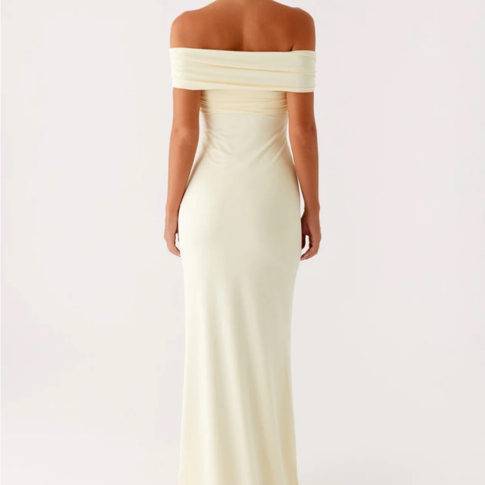 Peppermayo Off-Shoulder Cream Maxi Dress